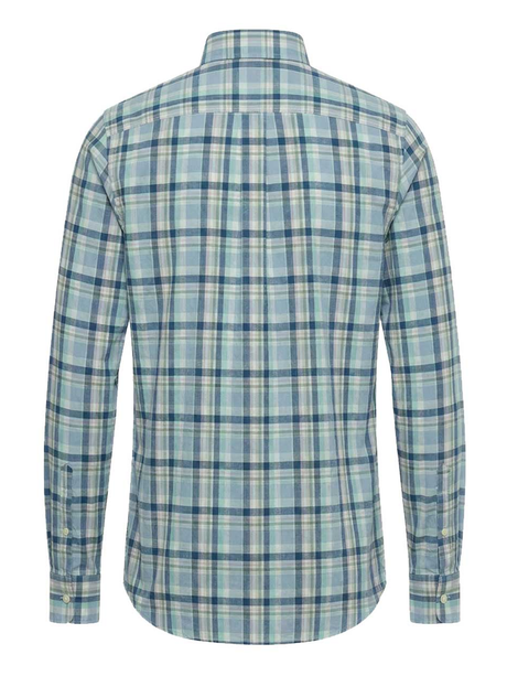 30% OFF FYNCH HATTON Washed Oxford Check Shirt - Men's Button-Down - Mint - view 2
