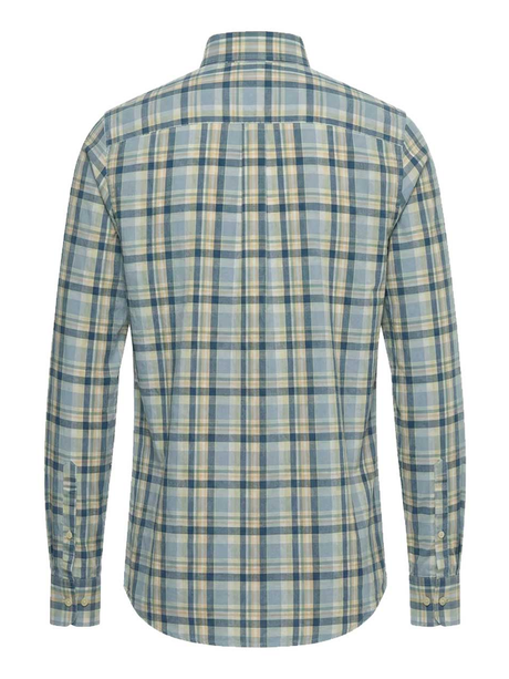 30% OFF FYNCH HATTON Washed Oxford Check Shirt - Men's Button-Down - Pale Yellow - Sizes: MEDIUM & LARGE - view 2