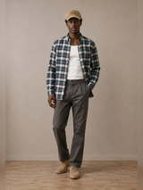 FYNCH HATTON Washed Oxford Check Shirt - Men's Cotton Button-Down – Teal - view 3