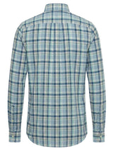 FYNCH HATTON Washed Oxford Check Shirt - Men's Button-Down - Mint