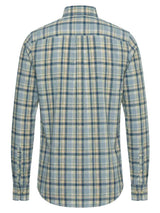 FYNCH HATTON Washed Oxford Check Shirt - Men's Button-Down - Pale Yellow