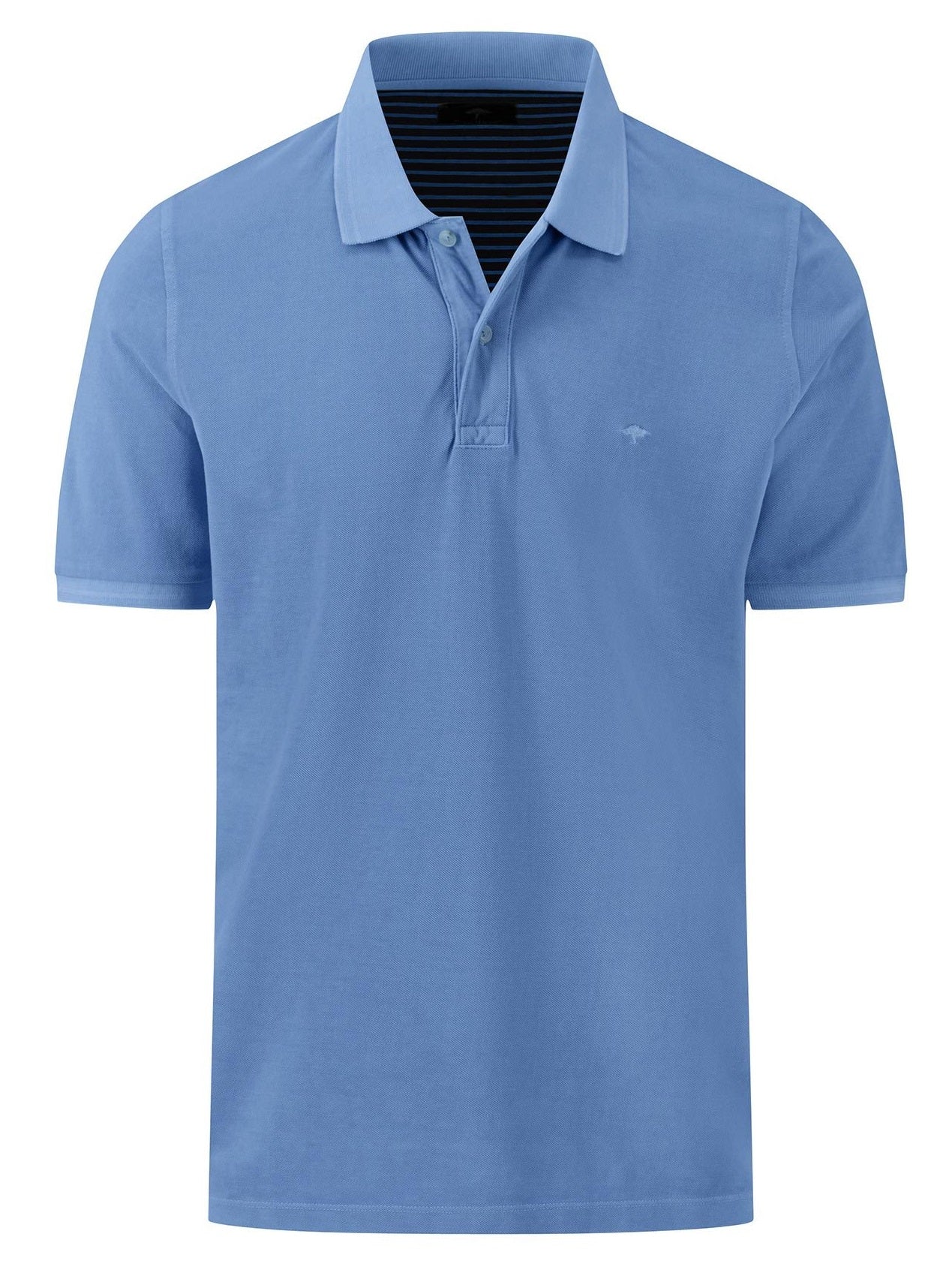 FYNCH HATTON Washed Pique Polo Shirt - Men's Organic Cotton – Crystal Blue