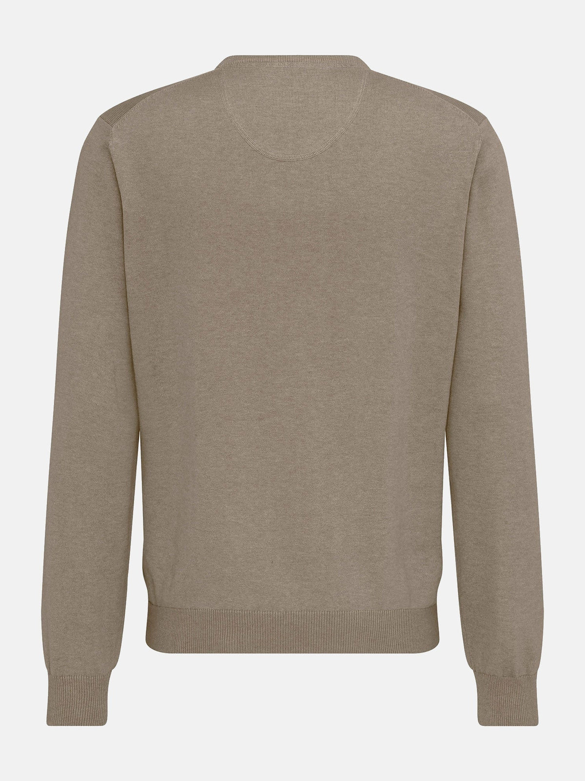 FYNCH HATTON V-Neck Sweater - Men's Fine Knit Cotton – Taupe - view 5