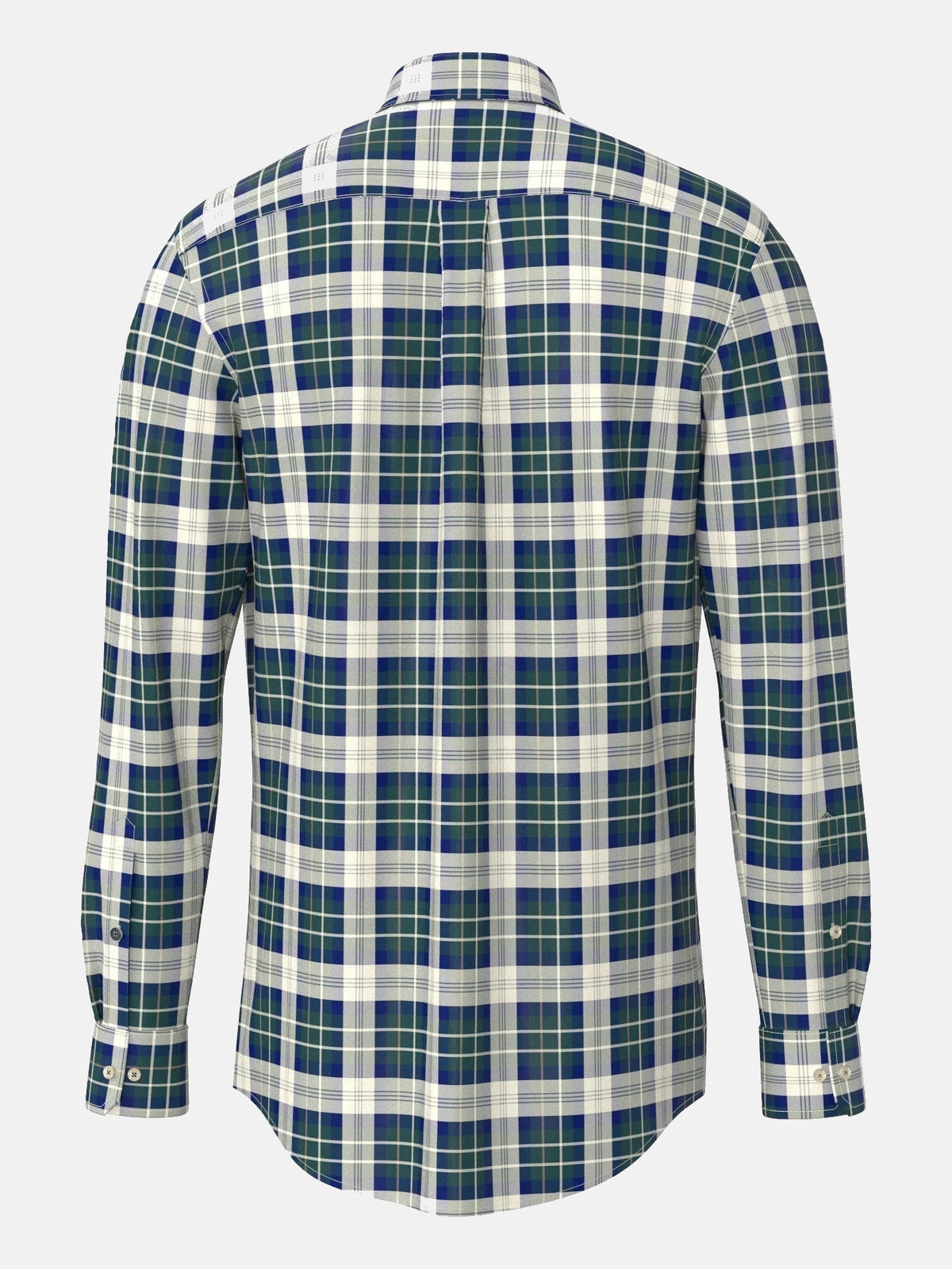 FYNCH HATTON Washed Oxford Check Shirt - Men's Cotton Button-Down – Teal - view 6