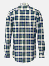 FYNCH HATTON Washed Oxford Check Shirt - Men's Cotton Button-Down – Teal - view 6