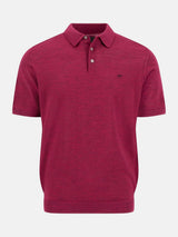 FYNCH HATTON Fine Gauge Knitted Polo Shirt - Men's Merino Wool – Grape - front view