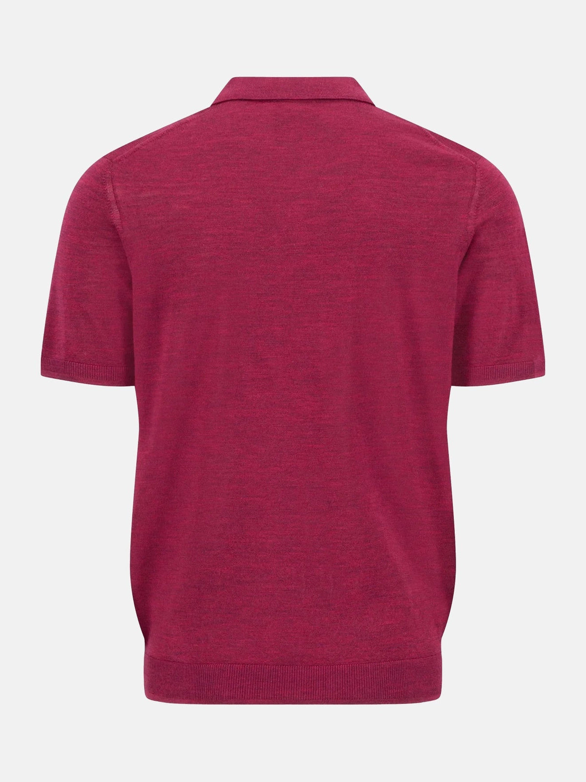 FYNCH HATTON Fine Gauge Knitted Polo Shirt - Men's Merino Wool – Grape - view 5