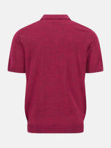 FYNCH HATTON Fine Gauge Knitted Polo Shirt - Men's Merino Wool – Grape - view 5