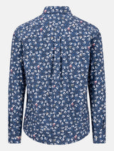 FYNCH HATTON Flower Print Shirt - Men's Cotton Button-Down – Ink Blue - view 2