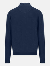 FYNCH HATTON 1/4 Zip Sweater - Men's Fine Knit Air Cotton – Ink Blue - view 5