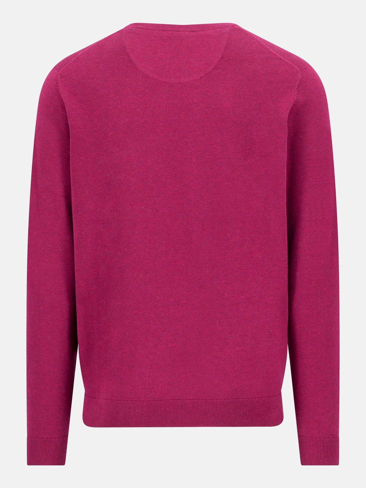 FYNCH HATTON Crew Neck Sweater - Men's Fine Knit Cotton – Grape - view 2
