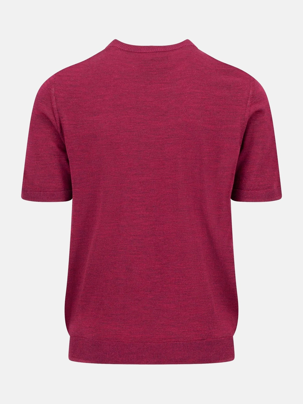 FYNCH HATTON Fine Gauge Knitted T-Shirt - Men's Merino Wool – Grape - view 5