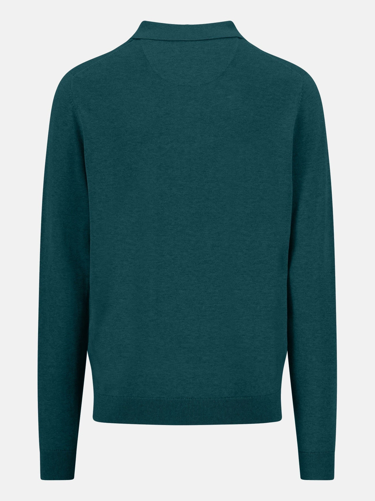 FYNCH HATTON Polo Collar Sweater - Men's Fine Knit Air Cotton – Teal - view 2