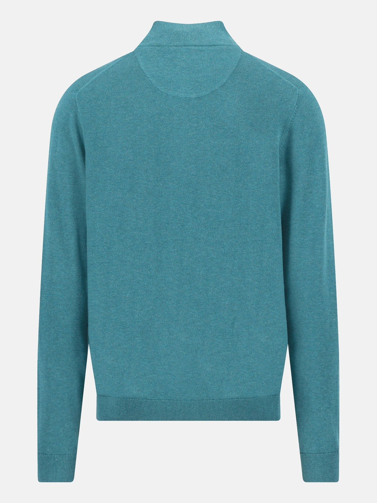 FYNCH HATTON 1/4 Zip Sweater - Men's Fine Knit Air Cotton – Teal - view 2