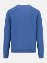 FYNCH HATTON V-Neck Sweater - Men's Fine Knit Cotton – Ink Blue - view 2