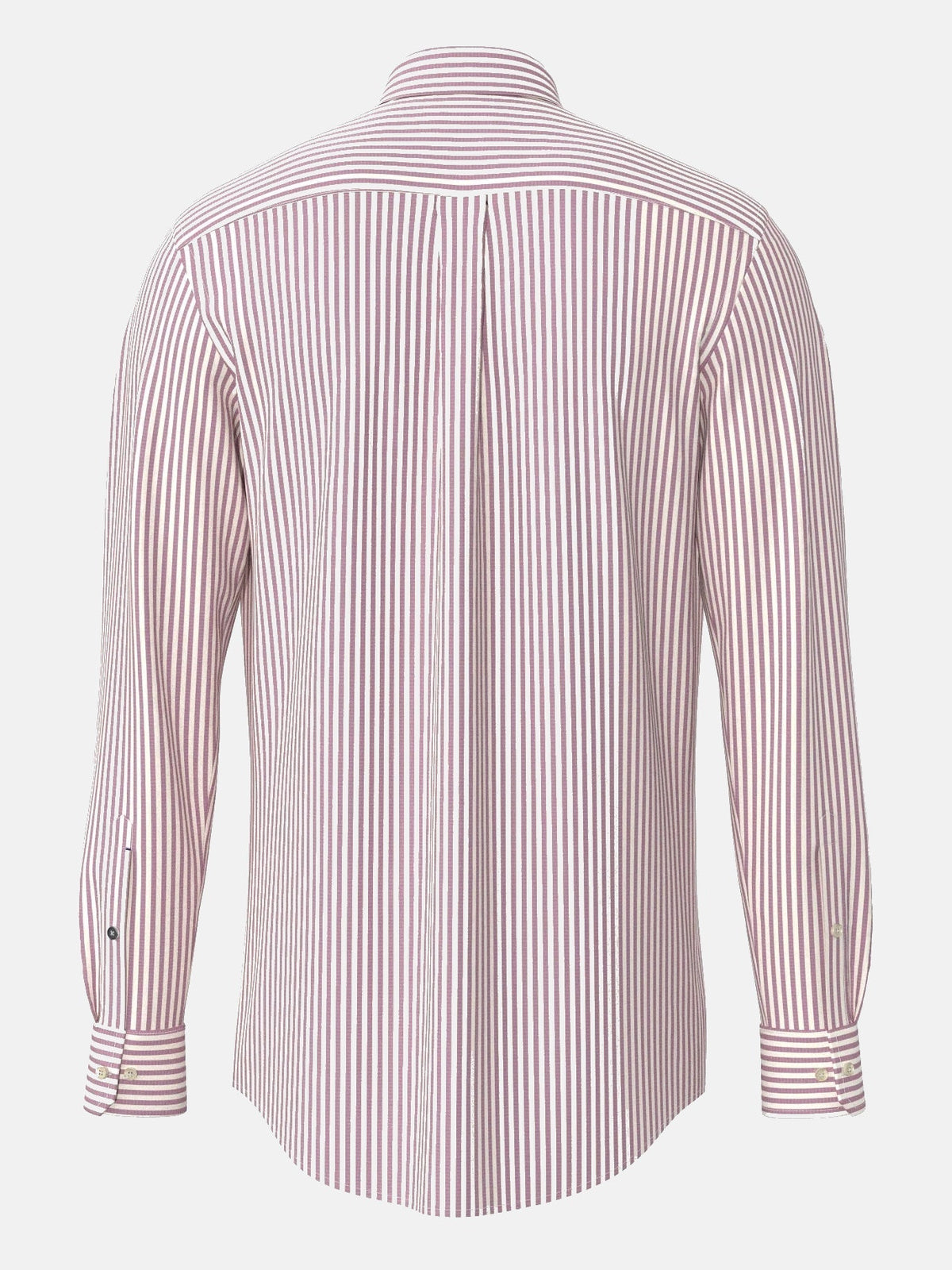 FYNCH HATTON Poplin Stripe Shirt - Men's Cotton Button-Down – Grape - view 5