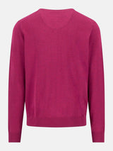 FYNCH HATTON V-Neck Sweater - Men's Fine Knit Cotton – Grape - view 2