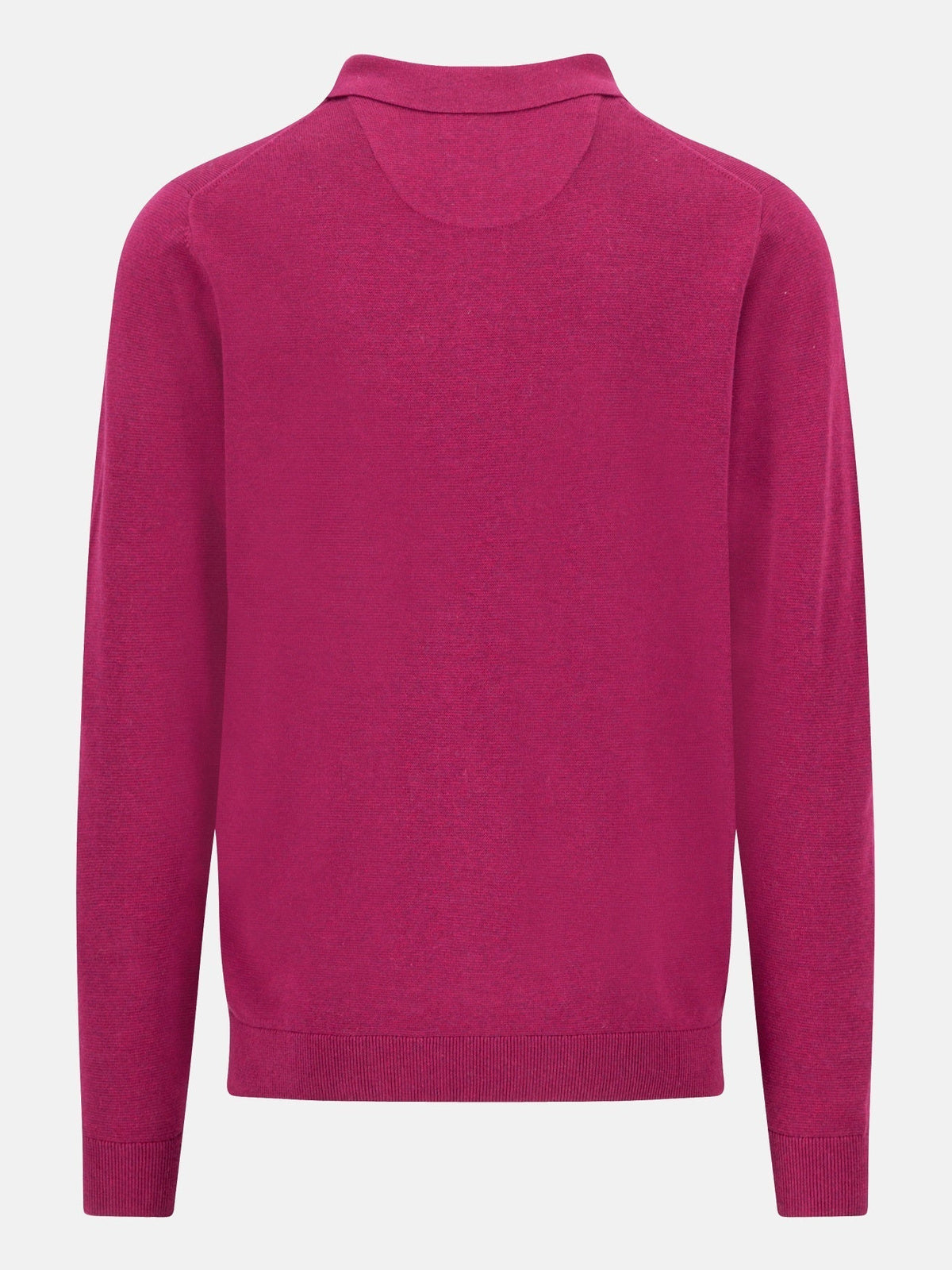 FYNCH HATTON Polo Collar Sweater - Men's Fine Knit Air Cotton – Grape - view 2