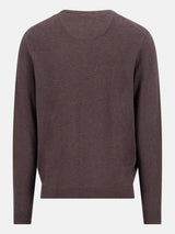 FYNCH HATTON Crew Neck Sweater - Men's Fine Knit Cotton – Soil - view 6