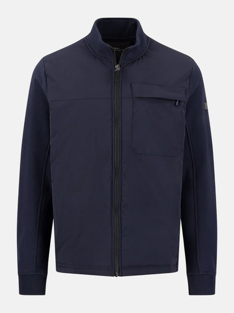 FYNCH HATTON Hybrid Stand Collar Jacket - Men's Cotton Blend – Navy - front view