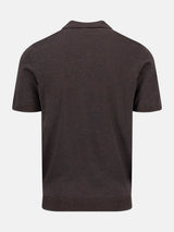 FYNCH HATTON Fine Gauge Knitted Polo Shirt - Men's Merino Wool – Soil - view 6