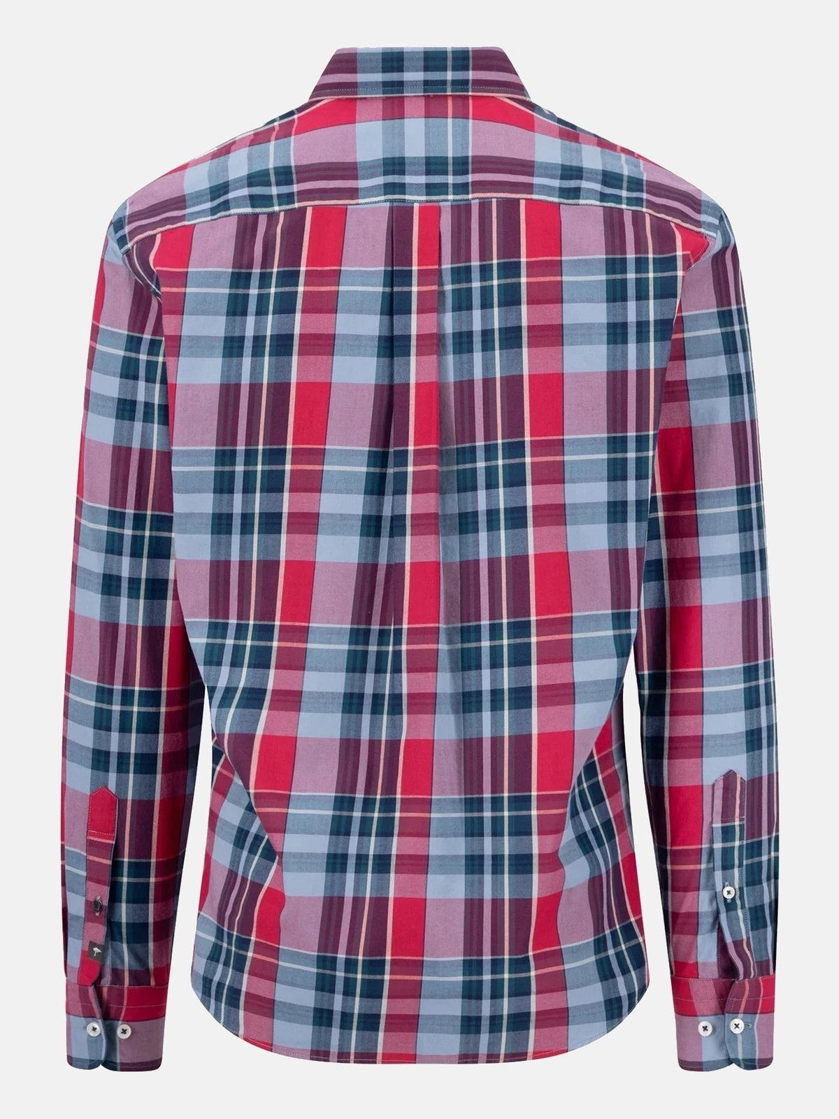 FYNCH HATTON Colourful Check Shirt - Men's Cotton Button-Down – Grape - view 5