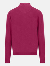 FYNCH HATTON 1/4 Zip Sweater - Men's Fine Knit Air Cotton – Grape - view 2