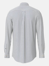 FYNCH HATTON Poplin Stripe Shirt - Men's Cotton Button-Down – Navy - view 5