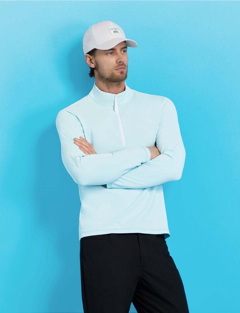 G/FORE Brushed Back Tech Quarter Zip Pullover - Men's 4-Way Stretch - Daybreak