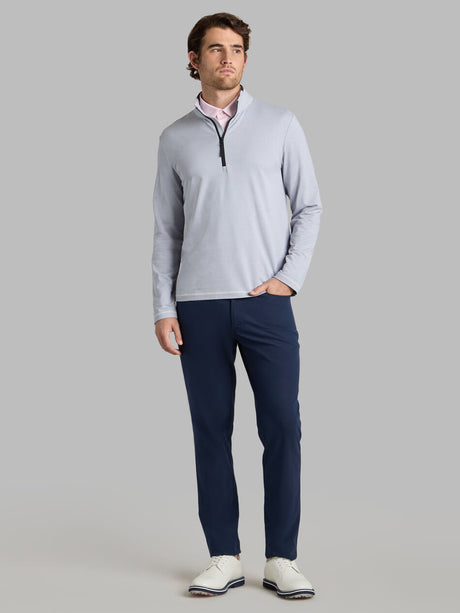 G/FORE Brushed Back Tech Quarter Zip Pullover - Men's 4-Way Stretch - Light Grey Melange