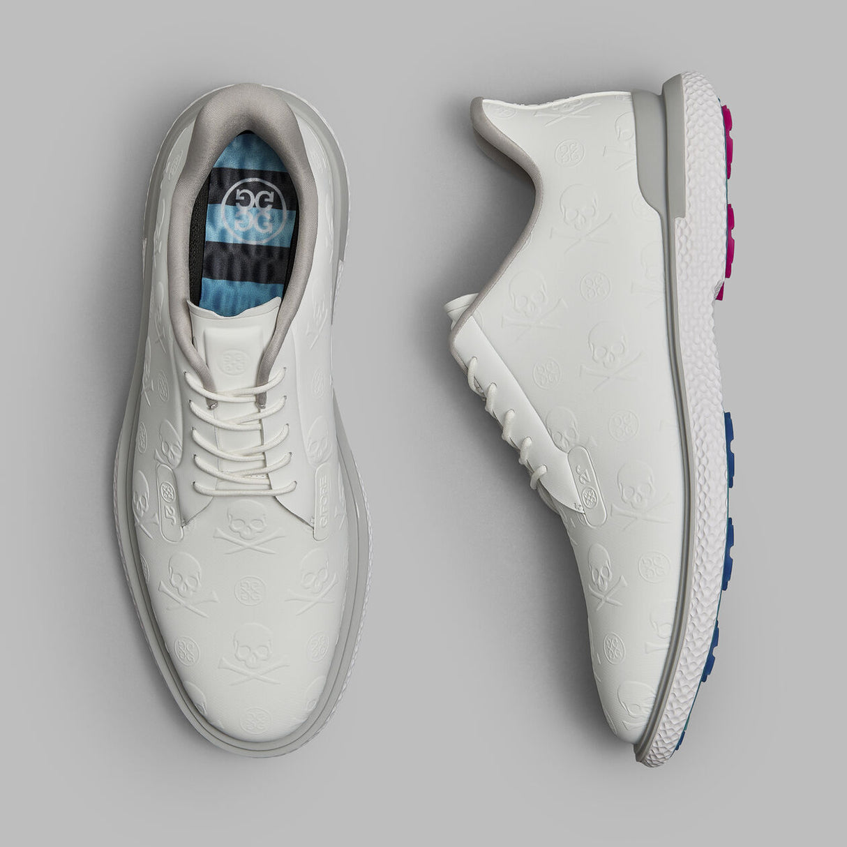 G/FORE Gallivan2R Men’s Golf Shoes - Embossed Skull & Tees - Snow / Nimbus