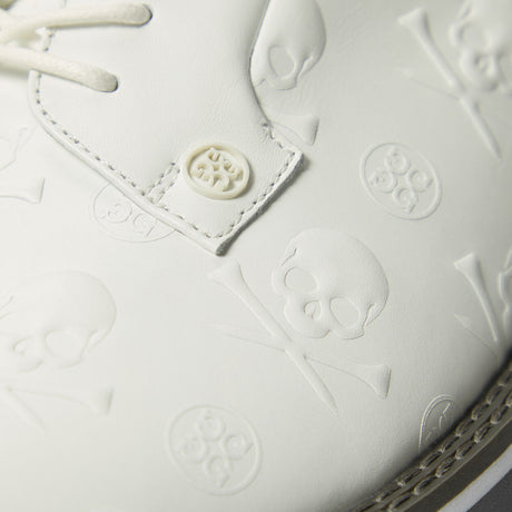 G/FORE Gallivanter Full Grain Leather Men’s Golf Shoes – Embossed Skull & Tees - Snow / Twilight