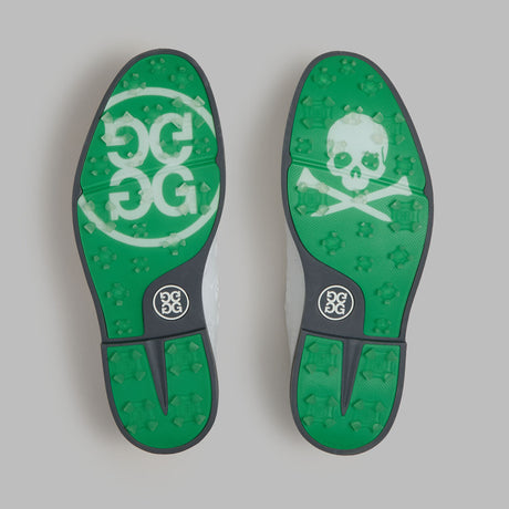 G/FORE Gallivanter Full Grain Leather Men’s Golf Shoes – Embossed Skull & Tees - Snow / Twilight