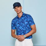 G/FORE Icon Camo Tech Jersey Polo Shirt - Men's 4-Way Stretch - Azul