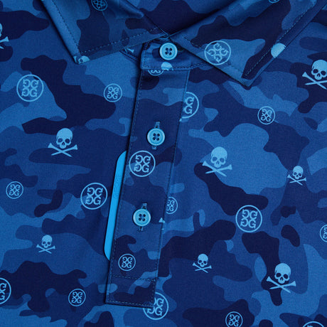 G/FORE Icon Camo Tech Jersey Polo Shirt - Men's 4-Way Stretch - Azul