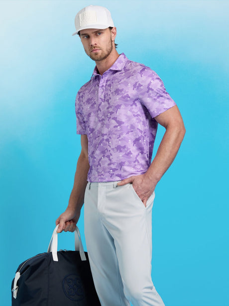 G/FORE Icon Camo Tech Jersey Polo Shirt - Men's 4-Way Stretch - Iris