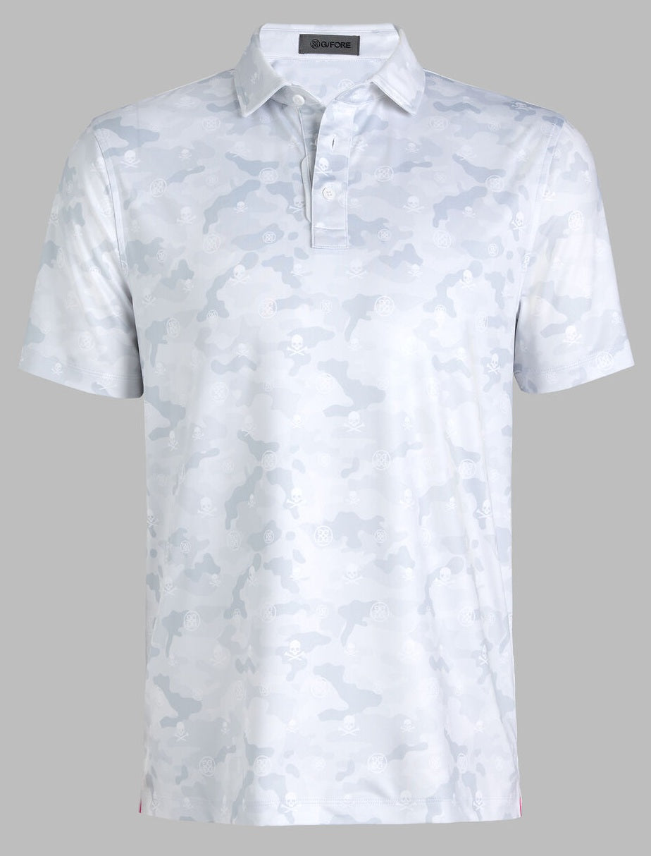 G/FORE Icon Camo Tech Jersey Polo Shirt - Men's 4-Way Stretch - Snow