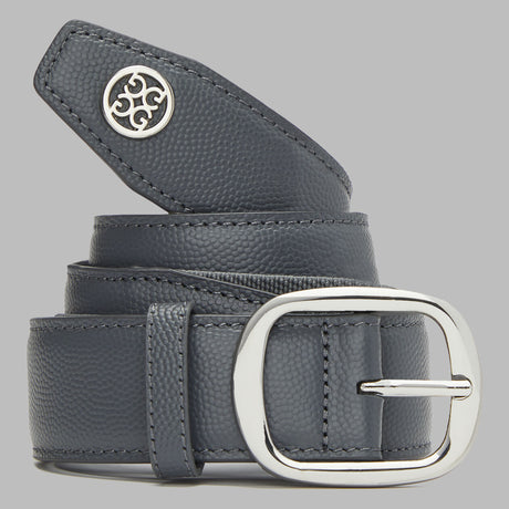 G/FORE Men's Circle G's Webbed Belt – Pebble Full Grain Leather – Charcoal