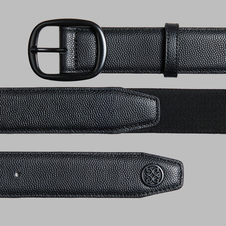 G/FORE Men's Circle G's Webbed Belt – Pebble Full Grain Leather – Onyx