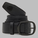 G/FORE Men's Circle G's Webbed Belt – Pebble Full Grain Leather – Onyx