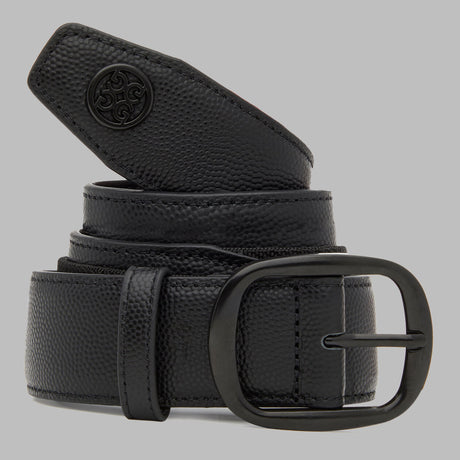 G/FORE Men's Circle G's Webbed Belt – Pebble Full Grain Leather – Onyx