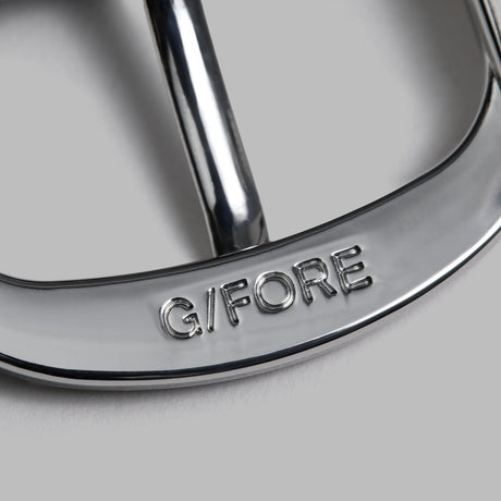 G/FORE Men's Circle G's Webbed Belt – Pebble Full Grain Leather – Charcoal