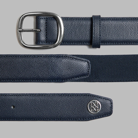 G/FORE Men's Circle G's Webbed Belt – Pebble Full Grain Leather – Twilight