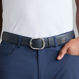 G/FORE Men's Circle G's Webbed Belt – Pebble Full Grain Leather – Twilight