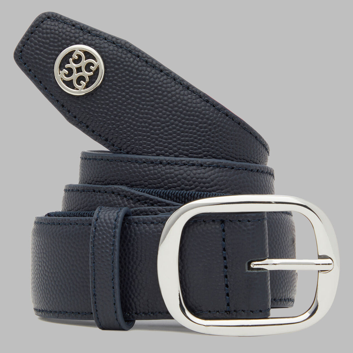 G/FORE Men's Circle G's Webbed Belt – Pebble Full Grain Leather – Twilight