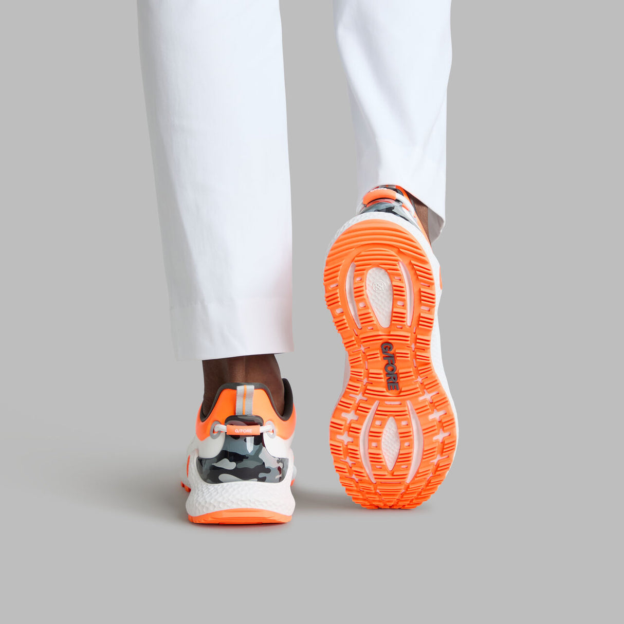 G/FORE MG4+ O2 Men’s Golf Shoes – Camo Accent - Snow / Shocking Orange
