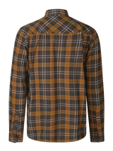 seeland glen flannel shirt mens dark brown camel check gallery image 5