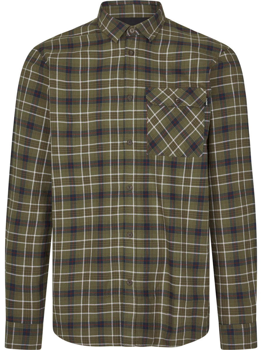 seeland glen flannel shirt mens grape leaf dark navy check front