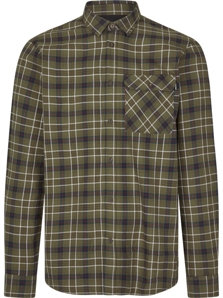 seeland glen flannel shirt mens grape leaf dark navy check front