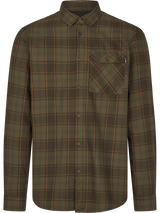 seeland glen flannel shirt mens pine green dark navy check front
